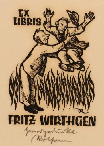 Exlibris by Richard Rother from Germany for Fritz Wirthgen - Working Law Man 