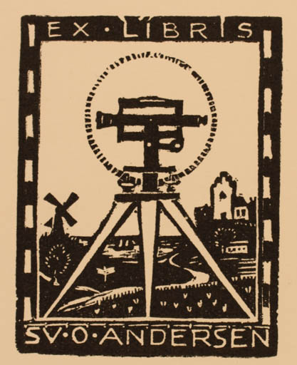 Exlibris by Hugo Gehlin from Sweden for Sv. O. Andersen - Scenery/Landscape 