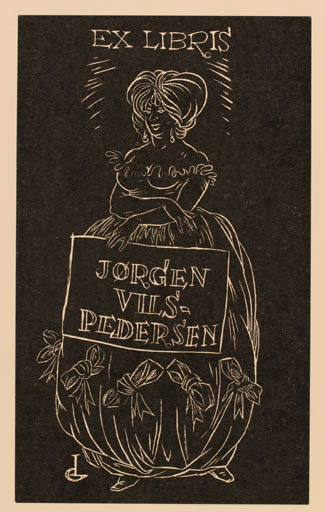 Exlibris by Cornelius Labots from Netherland for Jørgen Vils Pedersen - Woman 