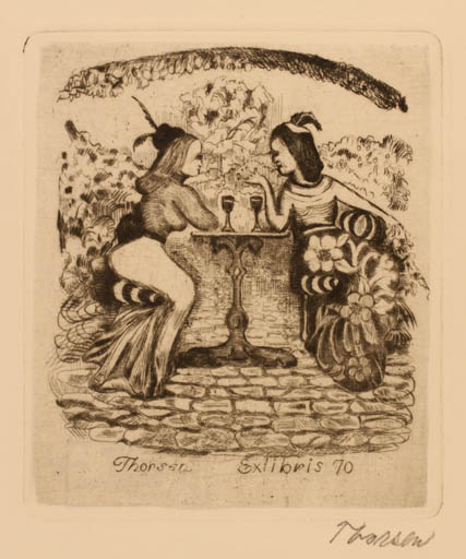 Exlibris by Oskar Thorsen from Denmark for ? Thorsen - Woman 