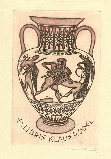 Exlibris by Richard Preusse from Germany for Klaus Rödel - Classical antiquity 