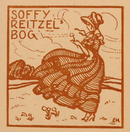 Exlibris by Ebba Holm from Denmark for Soffy Reitzel - Jugend Woman 