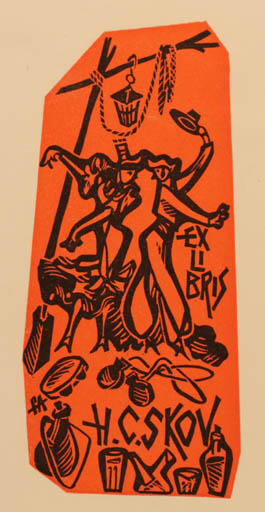 Exlibris by Frank Alpresa from Spain for Henry Carlo Skov - Dancing 