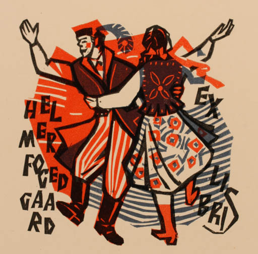 Exlibris by Edward Grabowski from Poland for Helmer Fogedgaard - Dancing 