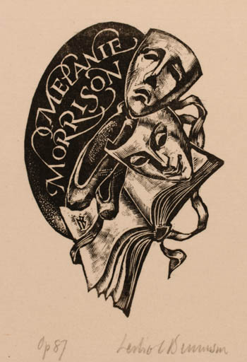 Exlibris by Leslie Benenson from Great Britain for Melanie Morrison - Book Theater/Cirkus 