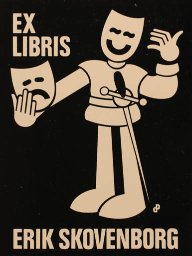 Exlibris by Per Christensen from Denmark for Erik Skovenborg - Man Theater/Cirkus 