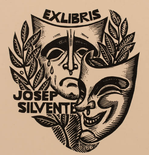 Exlibris by Oriol M. Divi from Spain for Josep Silvente - Theater/Cirkus 