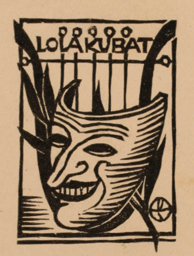 Exlibris by Otto Feil from Austria for Lola Kubat - Theater/Cirkus 