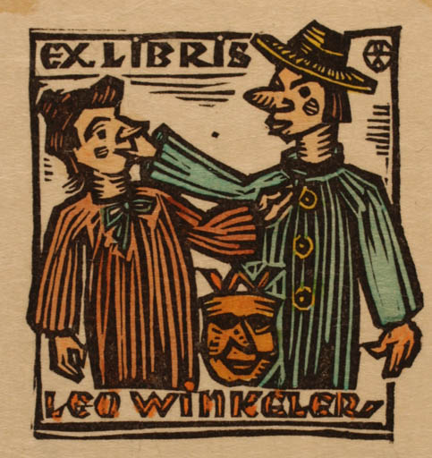 Exlibris by Otto Feil from Austria for Leo Winkeler - Theater/Cirkus 