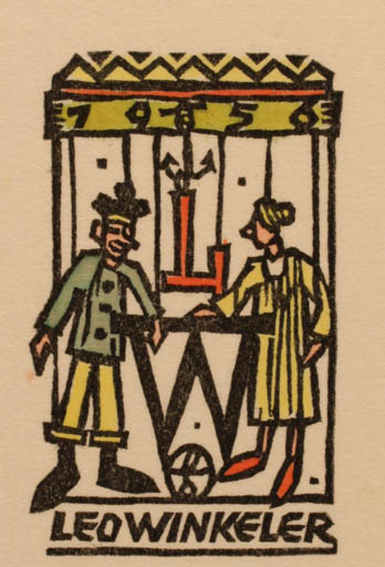 Exlibris by Otto Feil from Austria for Leo Winkeler - Theater/Cirkus 