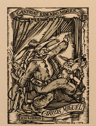 Exlibris by Rui Fernandes from Portugal for Carlos Miguel - Theater/Cirkus 