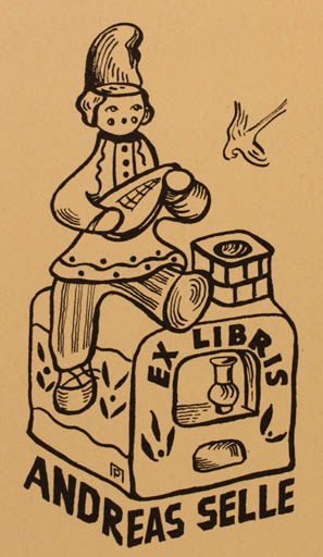 Exlibris by Peter Rheutow from Russia for Andreas Selle - 