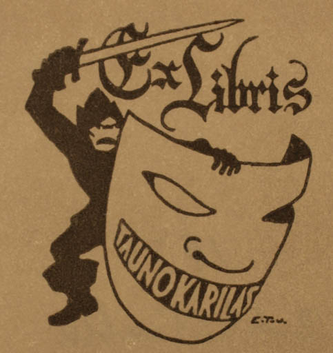 Exlibris by Erkki Tanttu from Finland for Tauno Karilas - Theater/Cirkus 