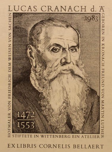 Exlibris by Pieter Wetselaar from Netherland for Cornelis Bellaert - Portrait 