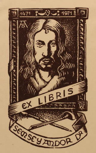 Exlibris by Kàroly Vàroknyi from Hungary for Dr. Andor Semsey - Portrait 