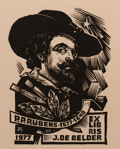 Exlibris by Antal Fery from Hungary for Josef De Belder - Portrait 