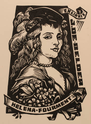 Exlibris by Antal Fery from Hungary for ? ? - Portrait 
