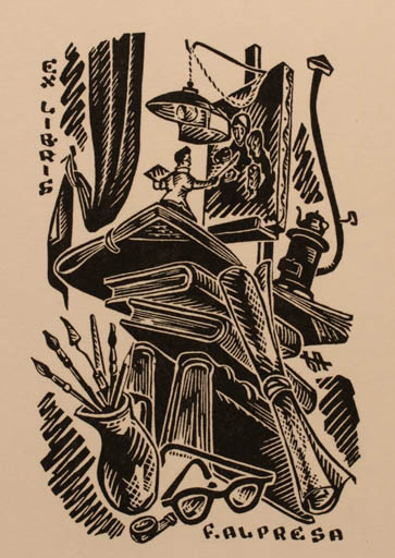 Exlibris by Frank Alpresa from Spain for Frank Alpresa - Book Art 