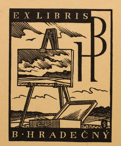 Exlibris by Antonin Burka from Czechoslovakia for B. Hradecny - Art 