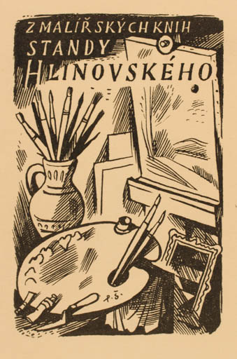 Exlibris by Pavel Simon from Czechoslovakia for Stanislav  Hlinovsky - Working Art 