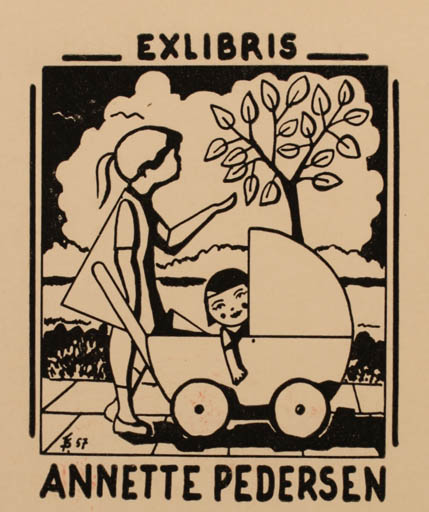 Exlibris by Frank Pedersen from Denmark for Annette Pedersen - Child 