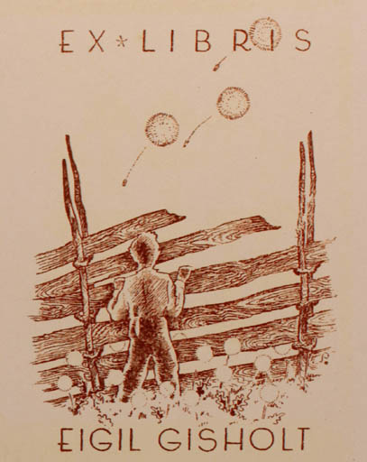 Exlibris by Henry Schjærven from Norway for Eigil Gisholt - Child 