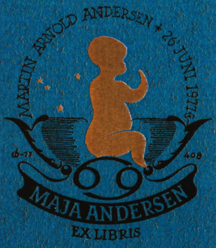 Exlibris by Christian Blæsbjerg from Denmark for Maja Andersen - Child 