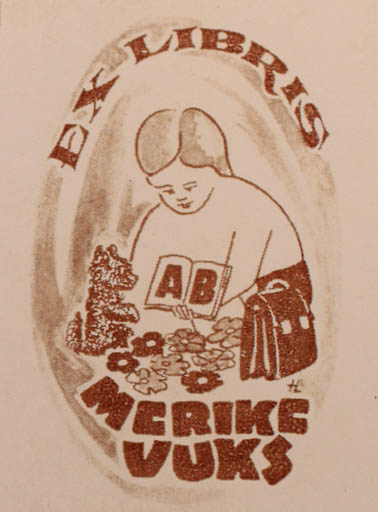 Exlibris by Heikki Lahi from Estonia for Merike Vuks - Child 