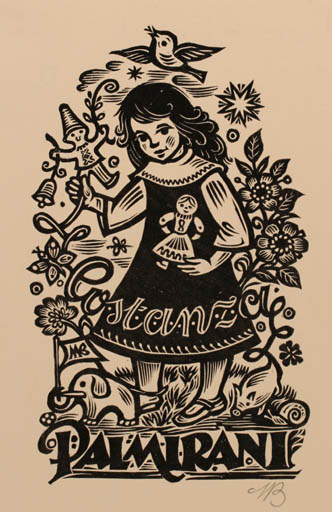 Exlibris by M. Bauer-Klimbacher from Germany for Costanz Palmirani - Child 