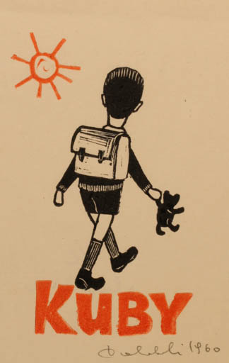 Exlibris by Zbigniew Dolatowski from Poland for ? Kuby - Child Sun 