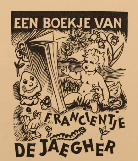 Exlibris by Luc de Jaegher from Belgium for Francientje de Jaegher - Child Book 