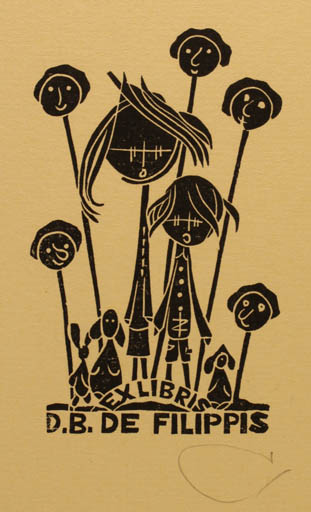 Exlibris by Zbigniew Jozwik from Poland for Barbara & Davide de Filippis - Child 