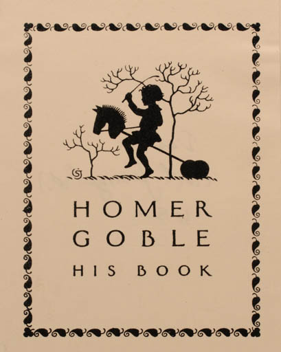 Exlibris by Carl Junge from USA for Homer Goble - Child 