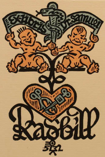 Exlibris by Max Kislinger from Austria for Dr. Samuel Rasbill - Child 