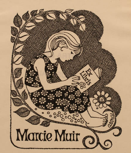 Exlibris by Astra Lacis from Australia for Marcie Muir - Child Book 