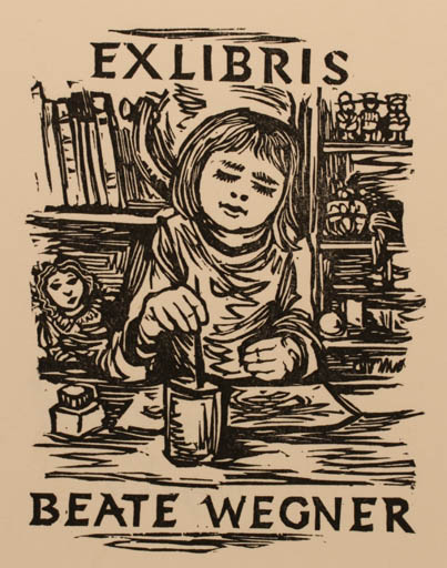 Exlibris by Johannes Lebek from Germany for Beate Wegner - Child 