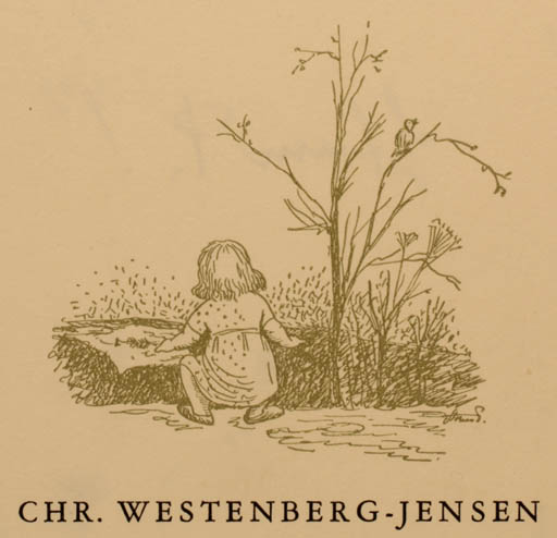 Exlibris by   from Denmark for Chr. Westenberg-Jensen - Child 