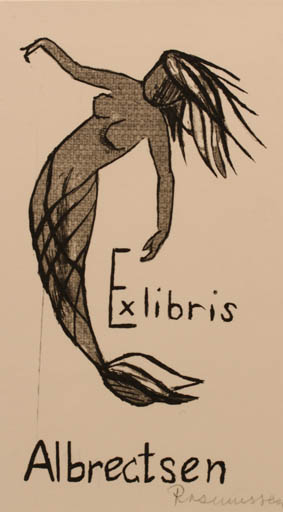 Exlibris by Ingsi Rasmussen from Denmark for Peter Therkel Albrechtsen - Mermaid 