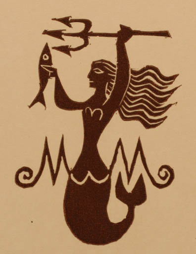 Exlibris by Ladislav Rusek from Czech Republic for Maria Mala - Mermaid 