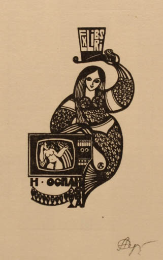 Exlibris by Alexej Serdjük from Russia for ? ? - Mermaid 