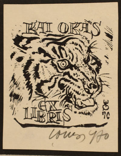 Exlibris by Evald Okas from Estonia for Kai Okas - Fauna 