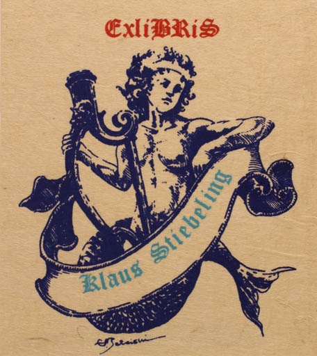 Exlibris by S. Tabeishi from Japan for Klaus Stiebeling - Mermaid 