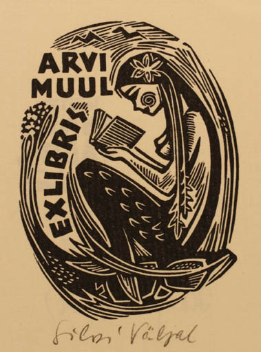 Exlibris by Silvi Väljal from Estonia for Arvi Muul - Mermaid 