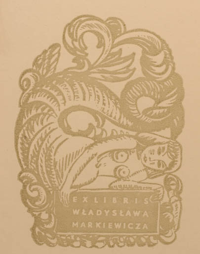 Exlibris by Henryk Zwalakiewiez from Poland for Wladyslawa Markiewicza - Mermaid 