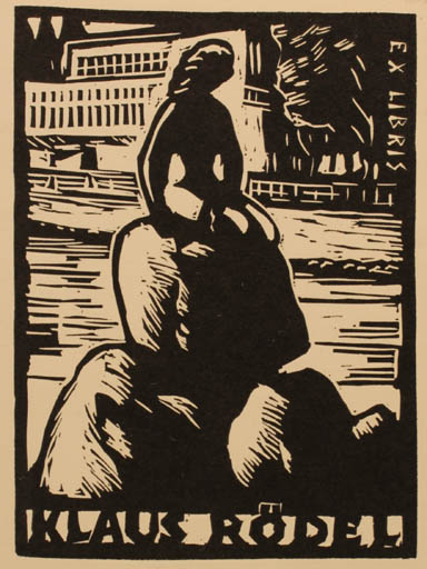 Exlibris by Kàroly Andrusko from Yugoslavia for Klaus Rödel - 