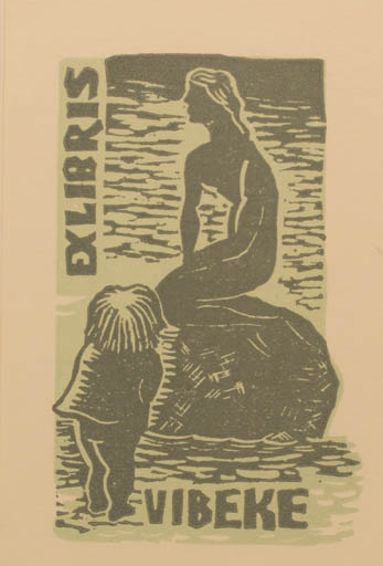 Exlibris by Aadu Tammsaar from Estonia for Vibeke Andersson - Mermaid 