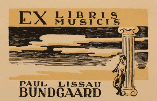 Exlibris by Arne Christensen from Denmark for Poul Lissau Bundgaard - Ex Mucika Music 