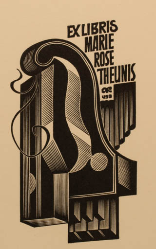 Exlibris by Anatolij Kalaschnikow from Russia for Marie Rose Theunis - Music 