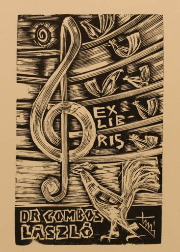 Exlibris by Marian Jozsef Trojan from Hungary for Gombos Lászlo - Music 