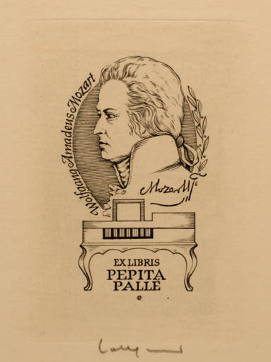 Exlibris by Oswin Volkamer from Germany for Pepita Palle - Music Portrait 